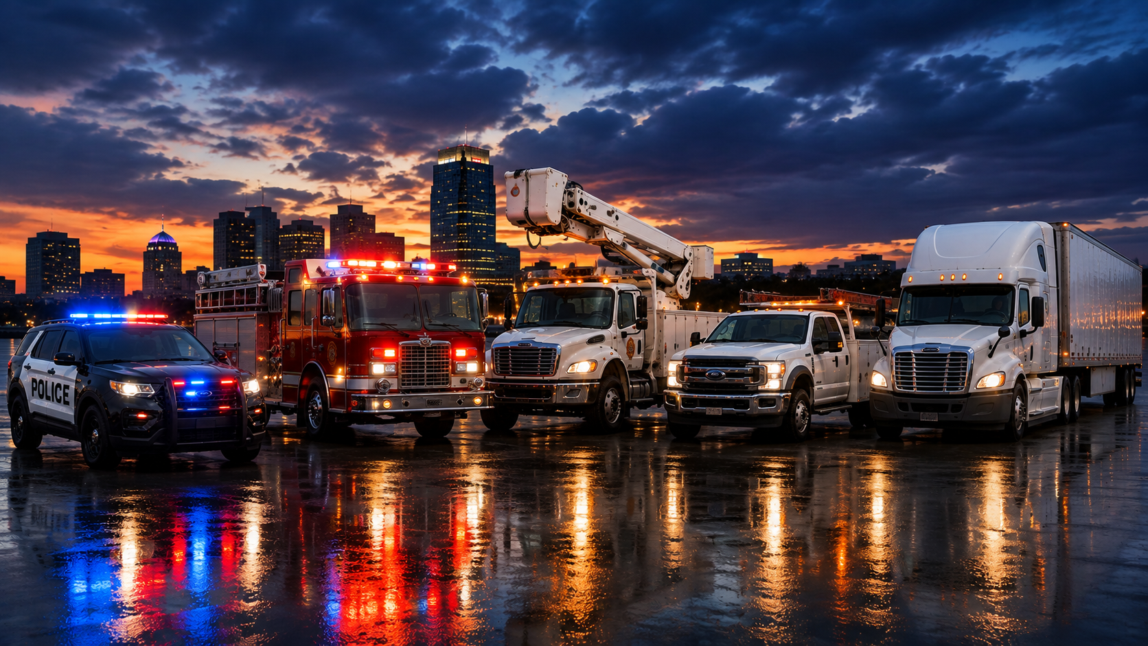 Public safety, municipal, utility, and commercial fleet vehicles